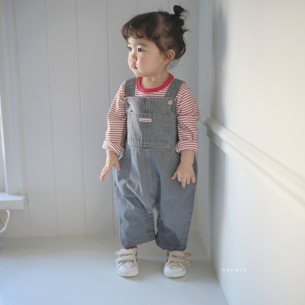 正韓春Neneru 嫩嬰丹寧牛仔吊帶褲