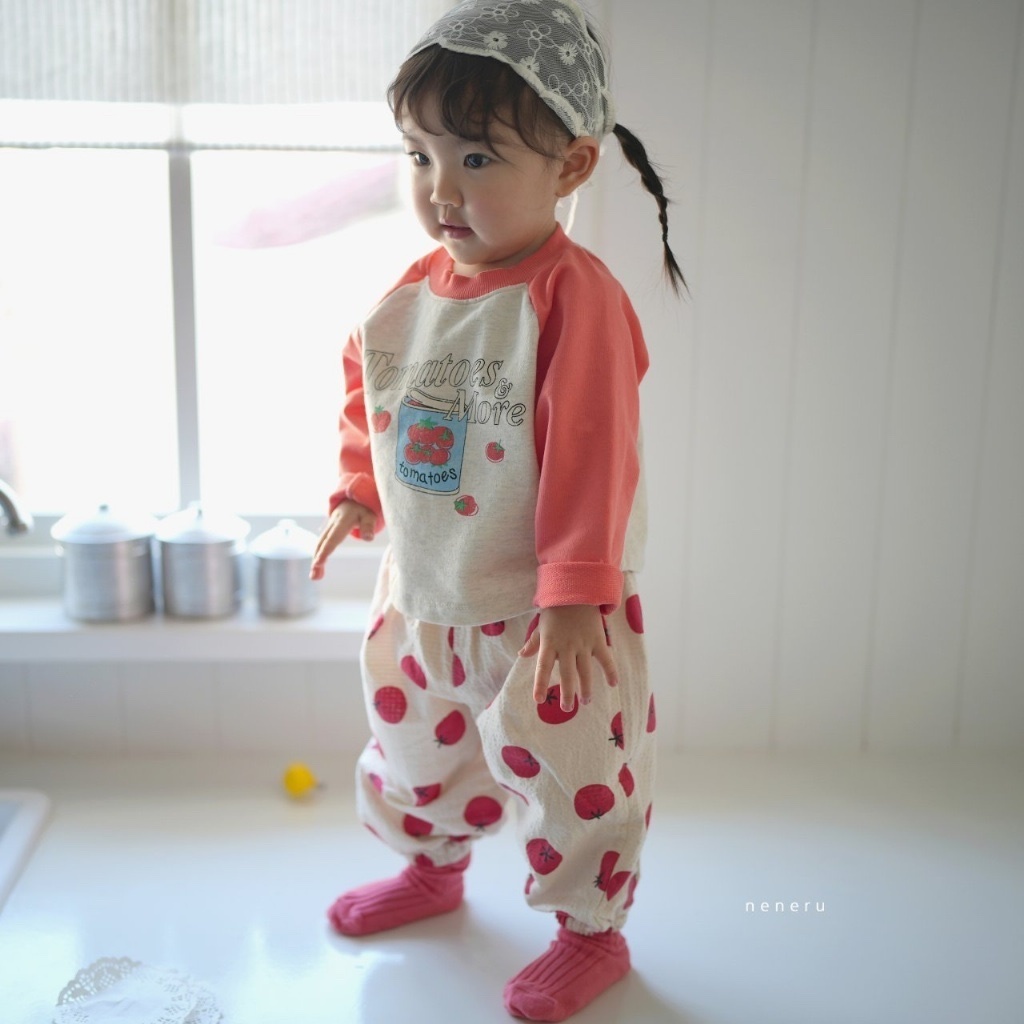 正韓春NENERU 兩色番茄罐頭上衣