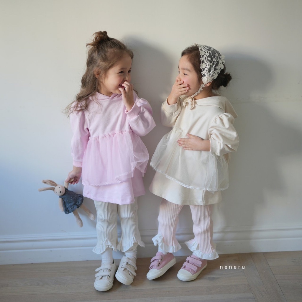 正韓春NENERU 小童拼紗兔兔洋裝