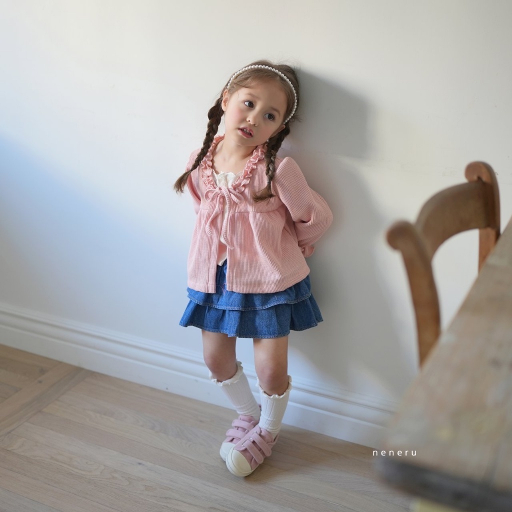 正韓春NENERU 玫瑰捲邊綁帶外套