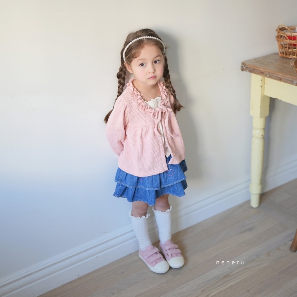 正韓春NENERU 玫瑰捲邊綁帶外套