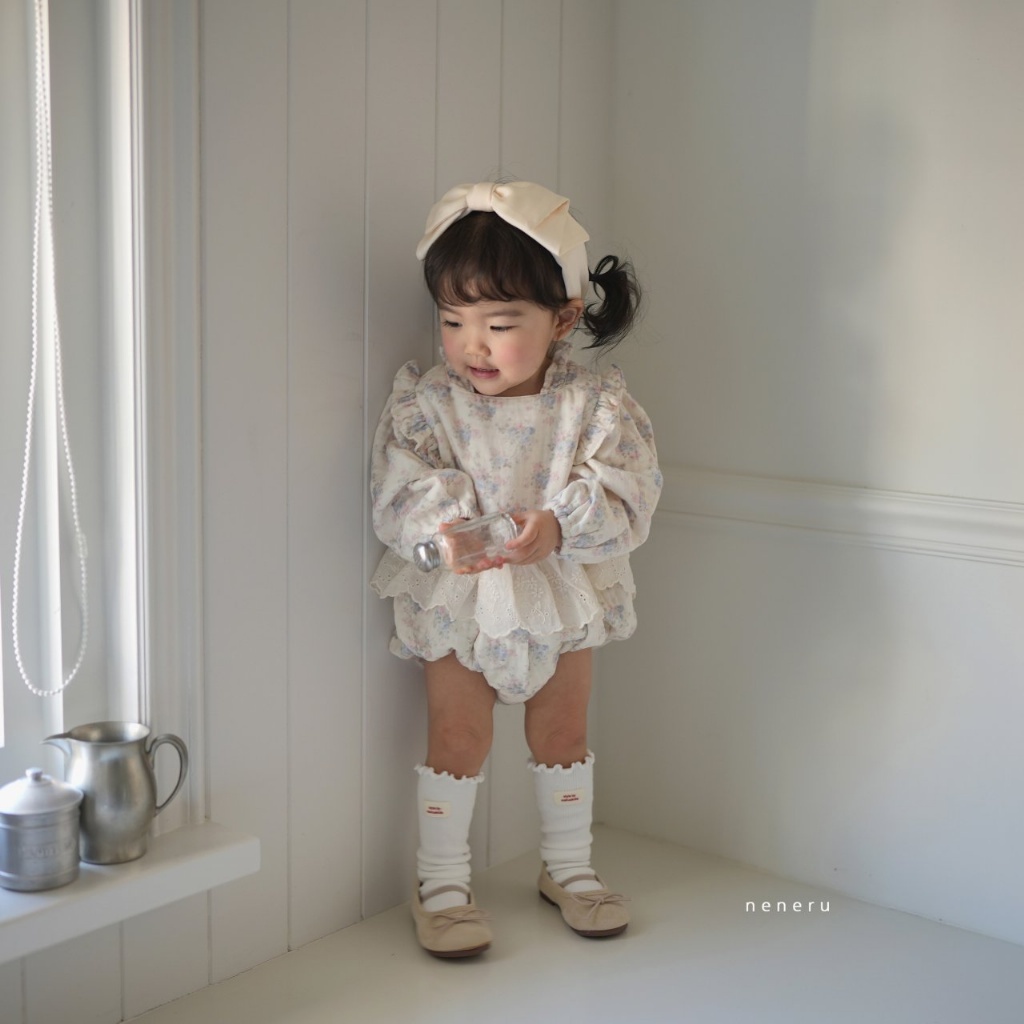 正韓春NENERU 嫩嬰春季碎花包屁衣