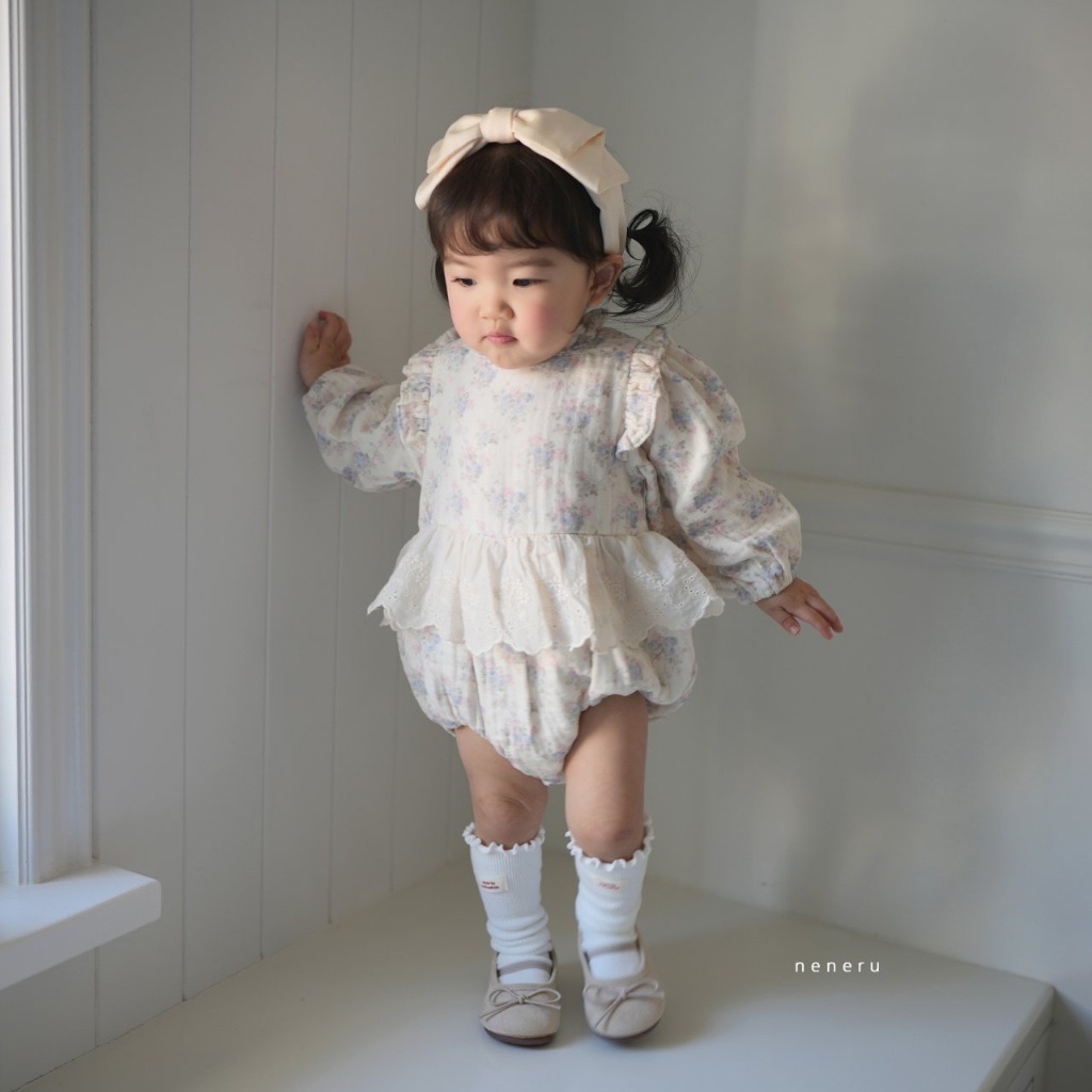 正韓春NENERU 嫩嬰春季碎花包屁衣