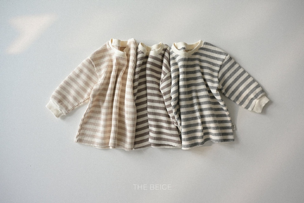 正韓春Thebeige 三色寬鬆感條紋上衣