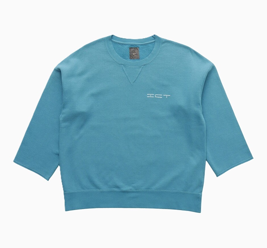 ON SALE: VISVIM ICT JUMBO SB SWEAT 3/4 DMGD - BLUE SIZE 3 PRE ORDER ITEM (預訂中)