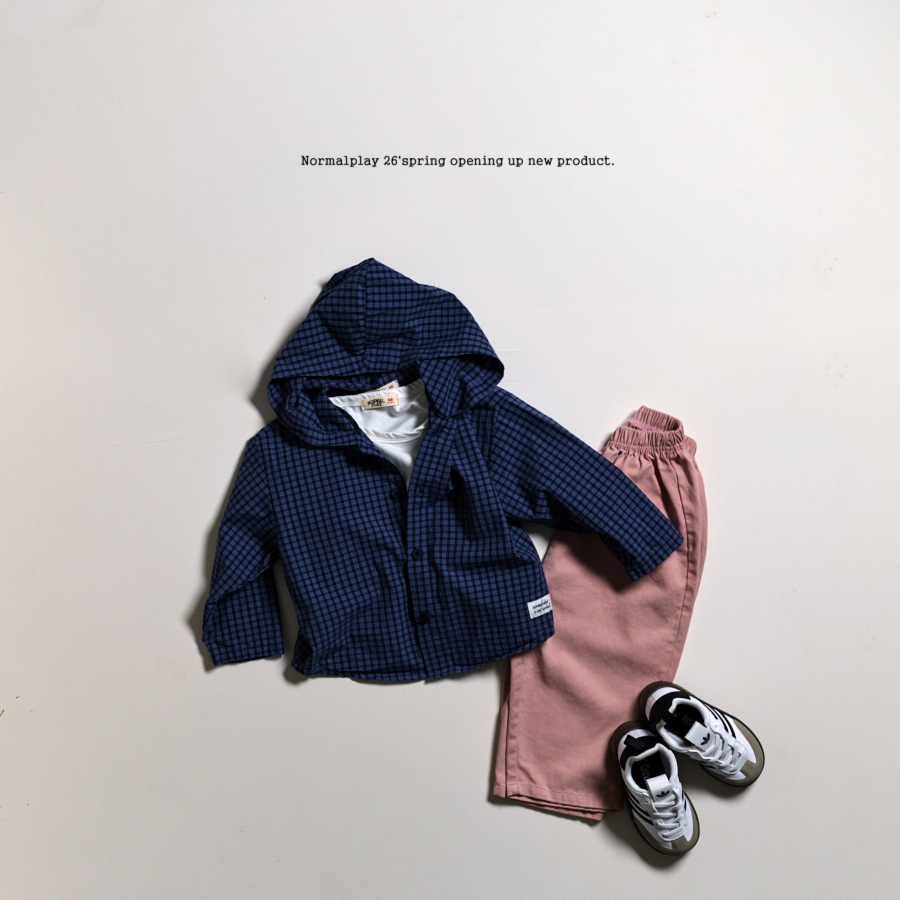 午後格紋連帽襯衫夾克