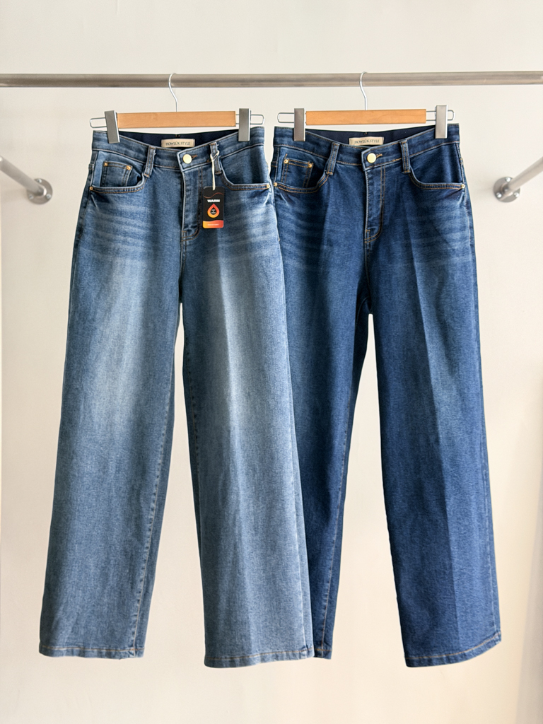 0113內刷絨牛仔寬褲(現＋預)