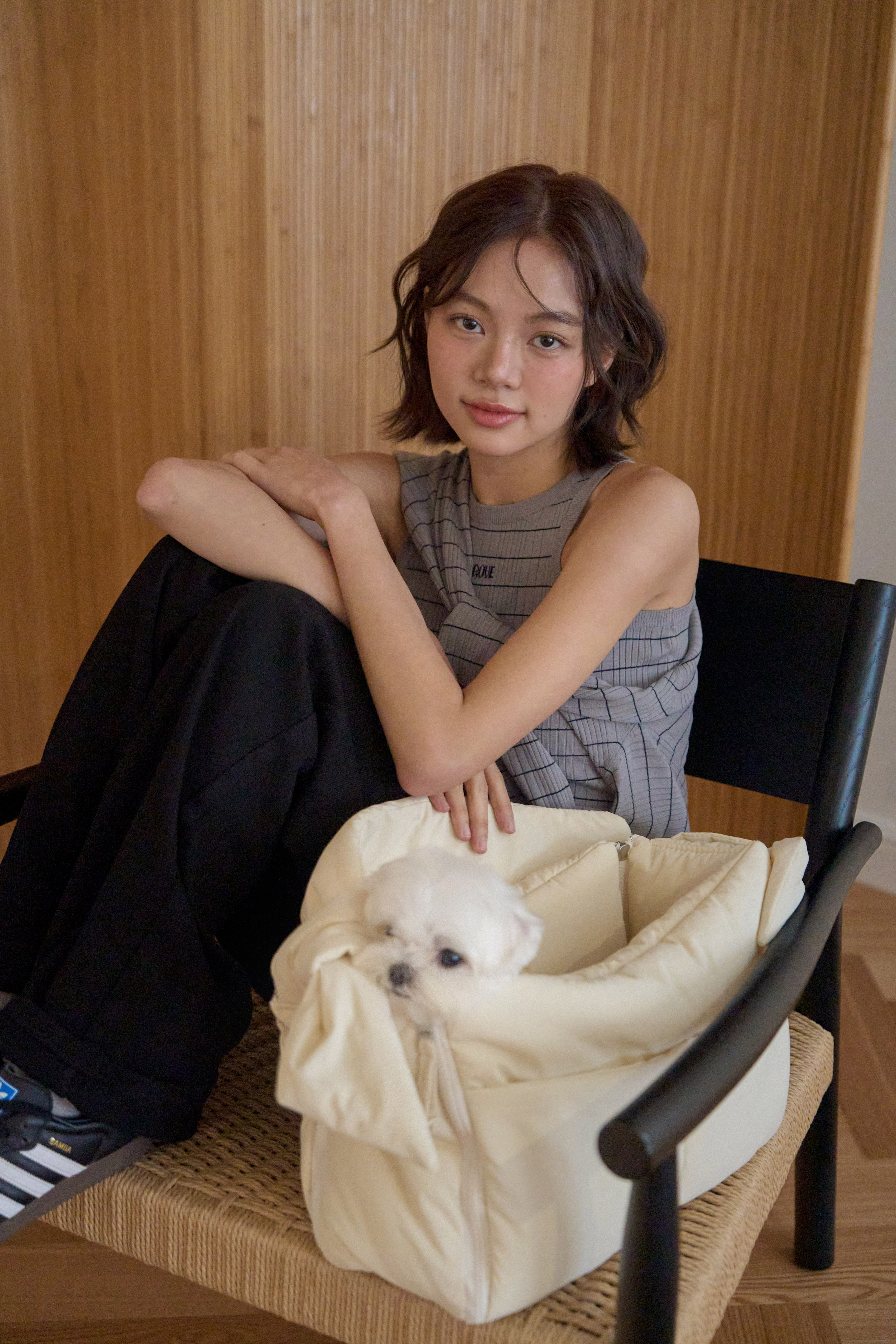 Aperty 潮流肩背袋鼠包＿Ivory