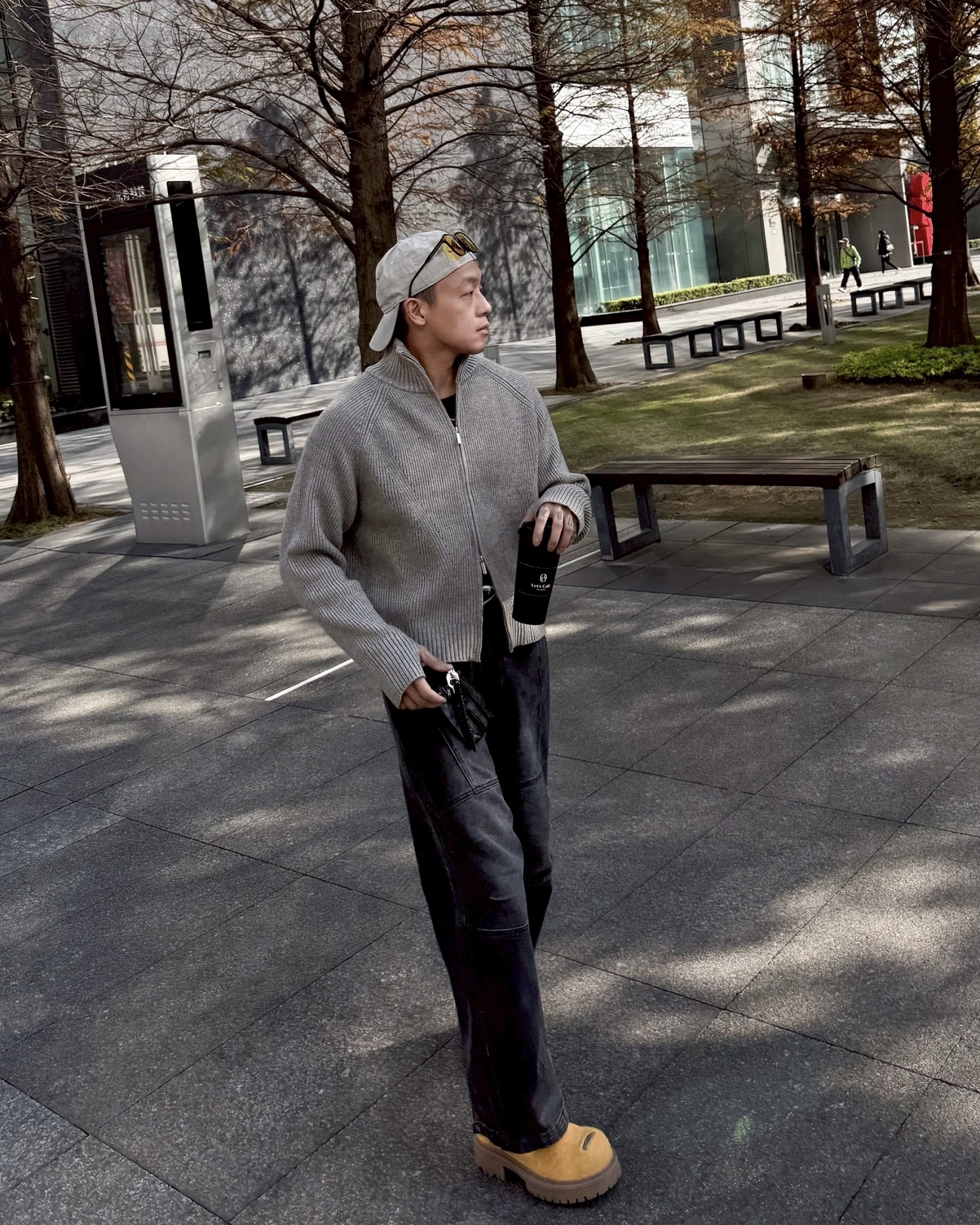 街頭 忍者袖 拉鍊 針織 外套