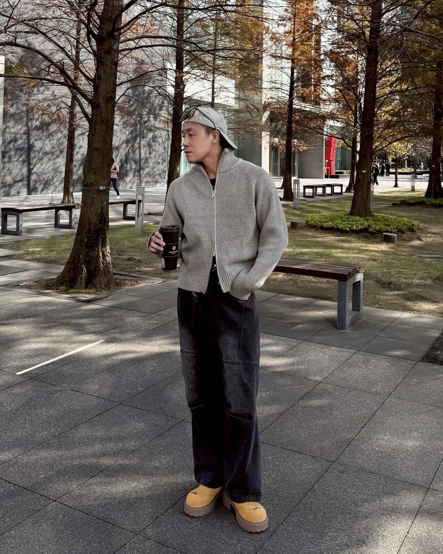 街頭 忍者袖 拉鍊 針織 外套