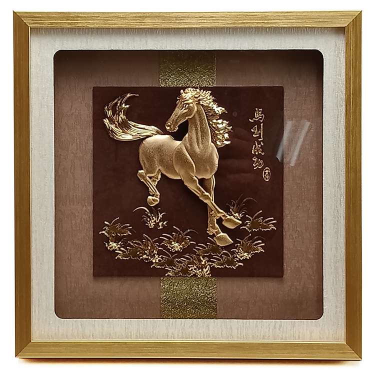 鹿港窯禮品館｜馬到成功金箔畫