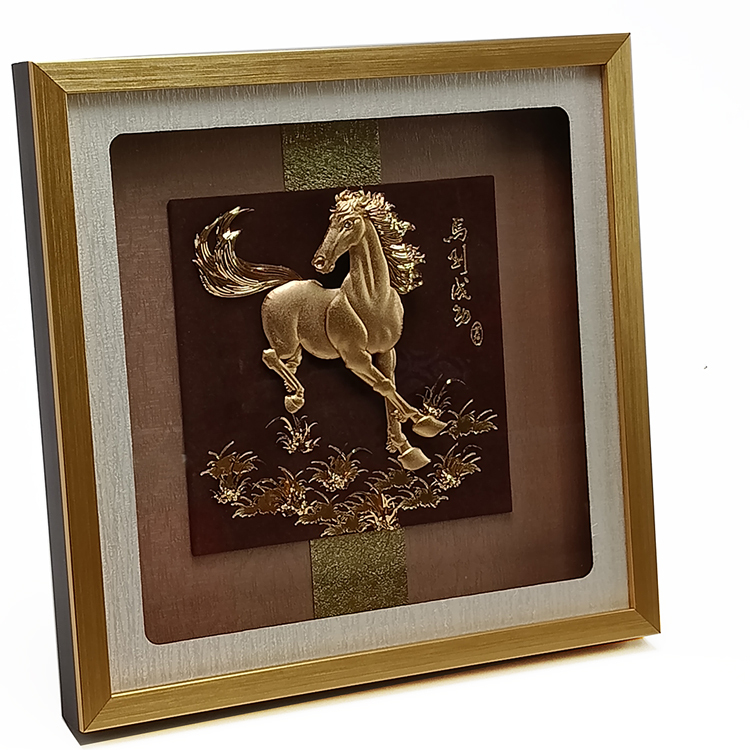 鹿港窯禮品館｜馬到成功金箔畫