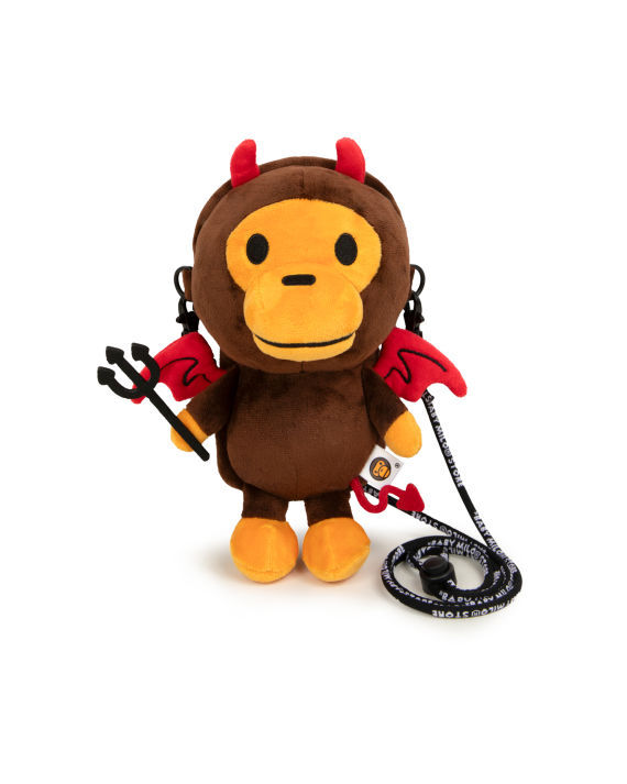 A BATHING APE BAPE BABY MILO SHOULDER BAGS PLUSH MOBILE BAG 手機包 惡魔造型 -0MXBGW4404XXP