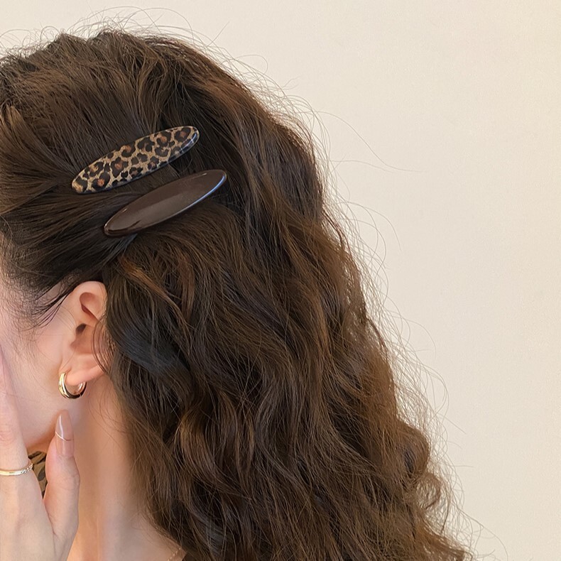 《6527》INS風豹紋髮夾組(一組兩個)