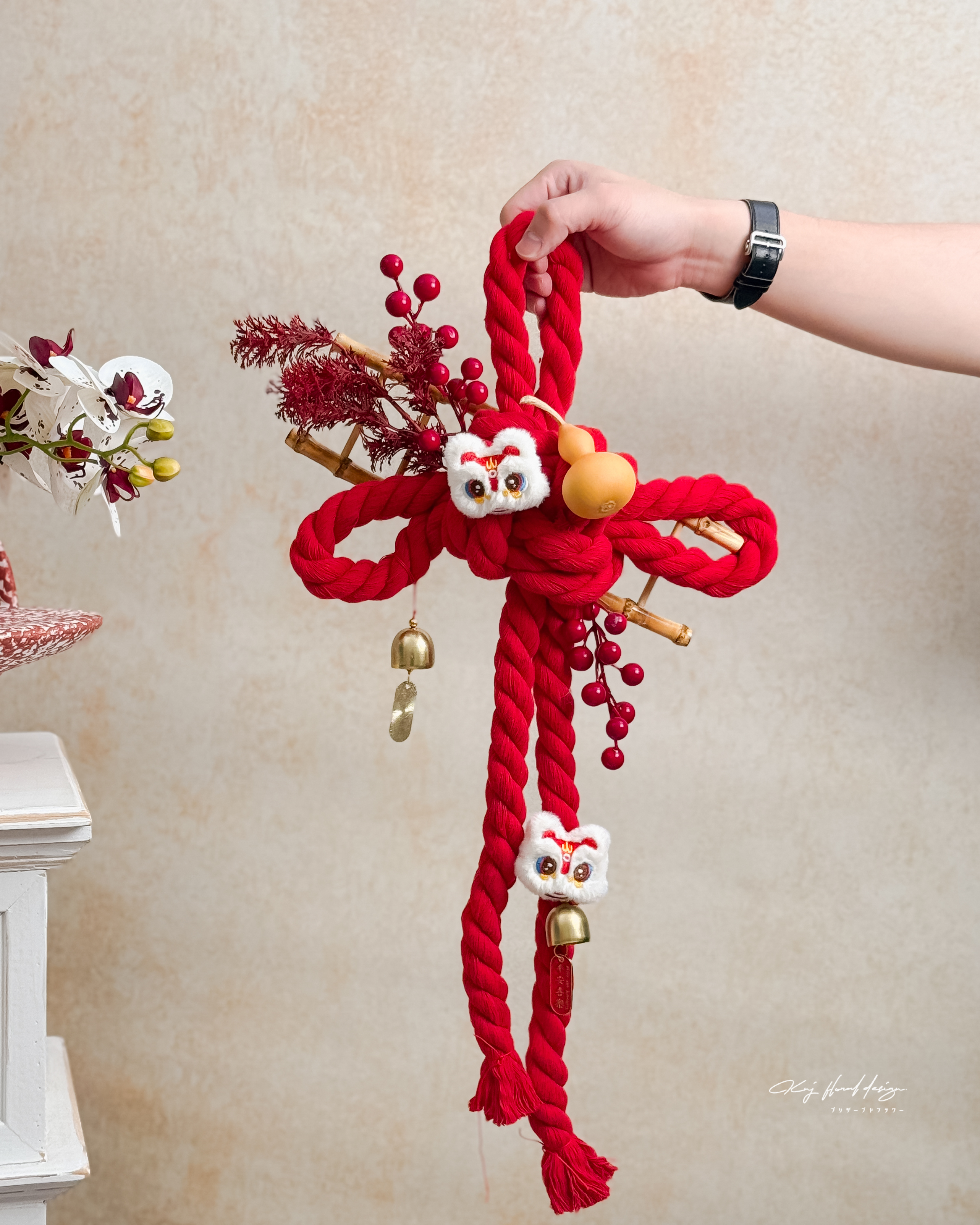 新年創意平安結門掛－紅運梯祥（附禮盒）