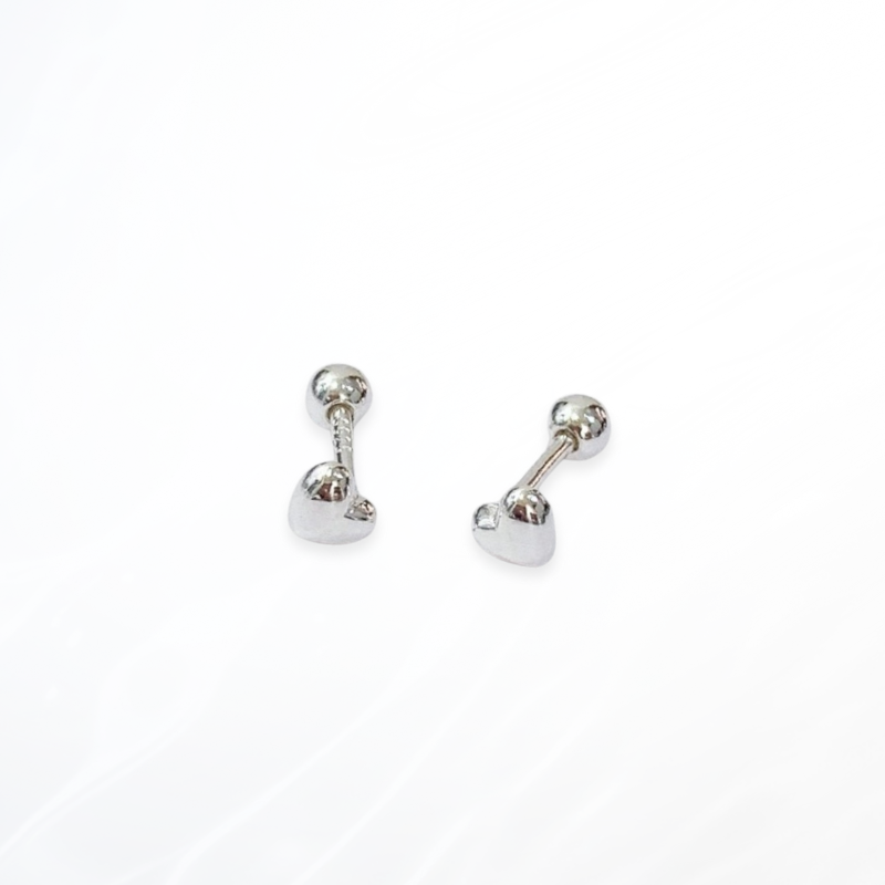 純銀鎖珠-弧面小愛心(單支價)