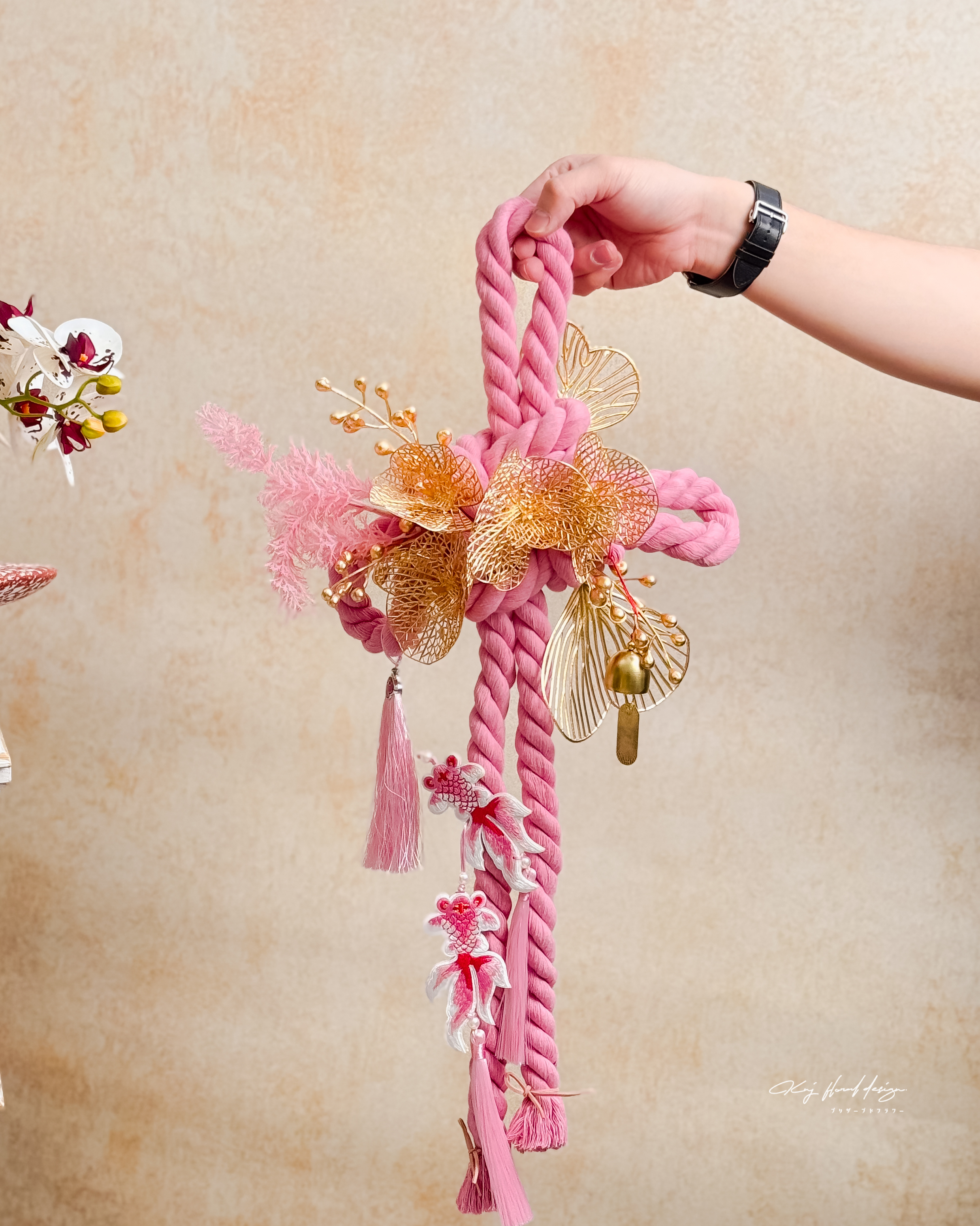 新年創意平安結門掛－粉有福氣（附禮盒）