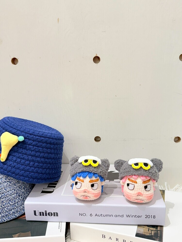 灰色貓咪扁嘴大頭醜娃吊飾