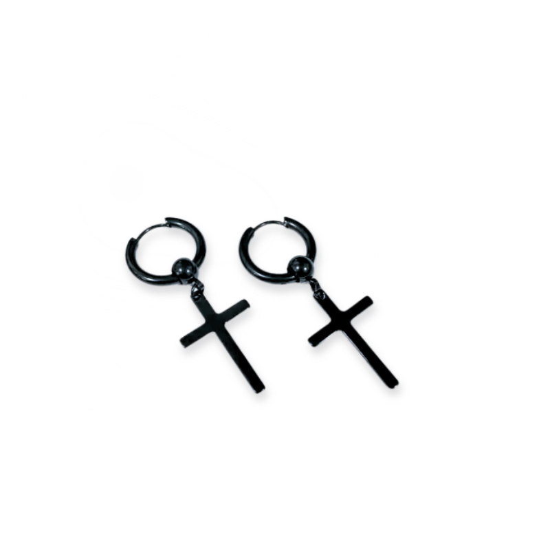 鋼易扣-Q圈垂吊圓弧十字架 12M 銀黑2色(單支價)