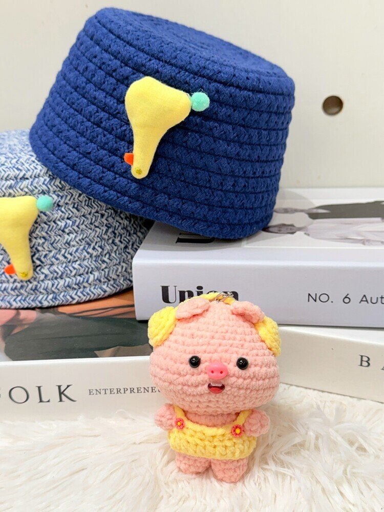 戴耳機粉嫩豬豬吊飾