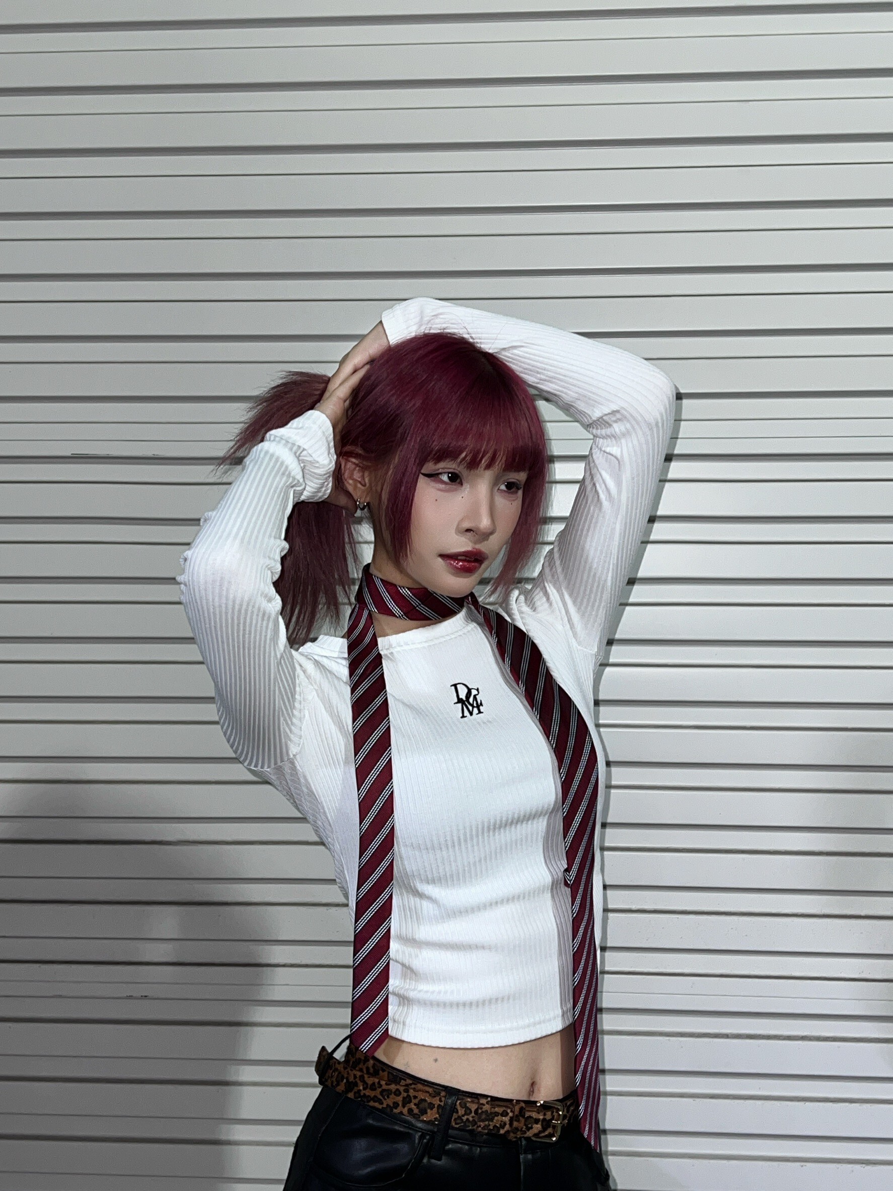 (GOAL)DCM華夫格短版刺繡長T 女版