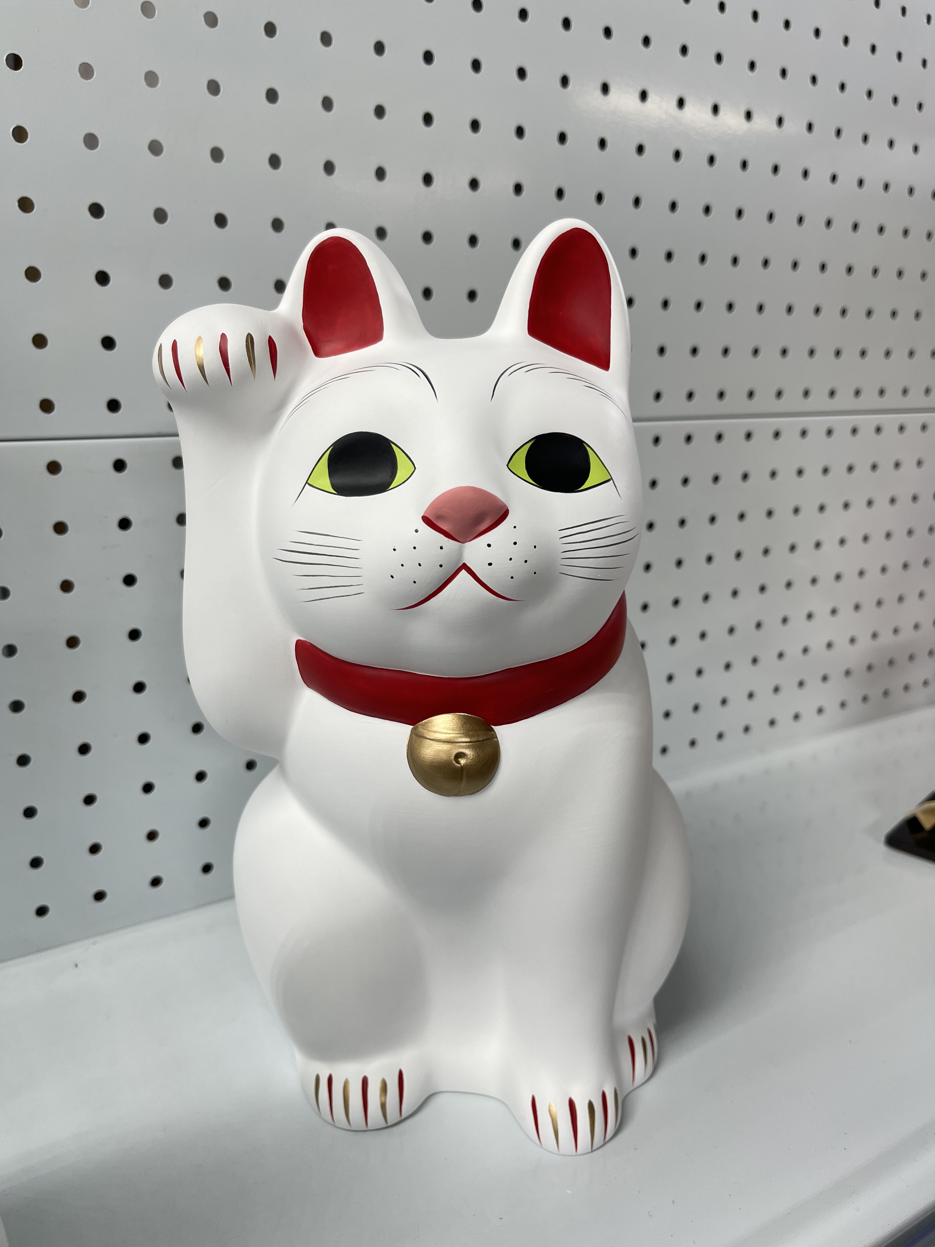 MV62 素色福運招財貓（大號） 彩繪吉運白貓 大 (FY4588) **只限自取**