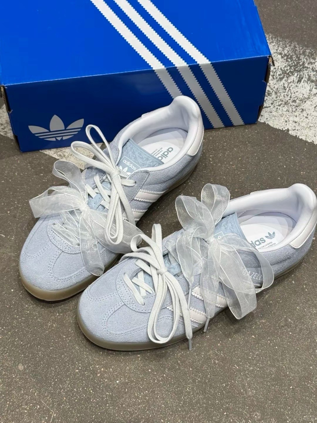 【預購】宋雨琦同款 Adidas Originals Gazelle Indoor 麂皮 冰灰藍 德訓鞋 女鞋 JQ7009