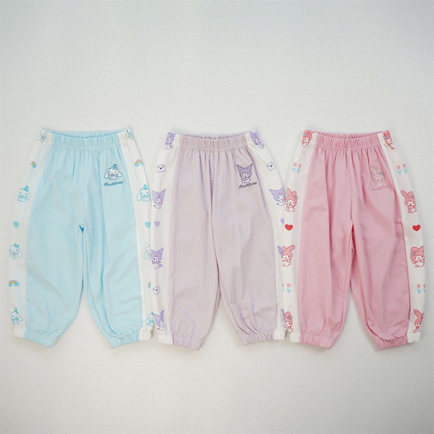 三色純棉粉嫩色防蚊褲