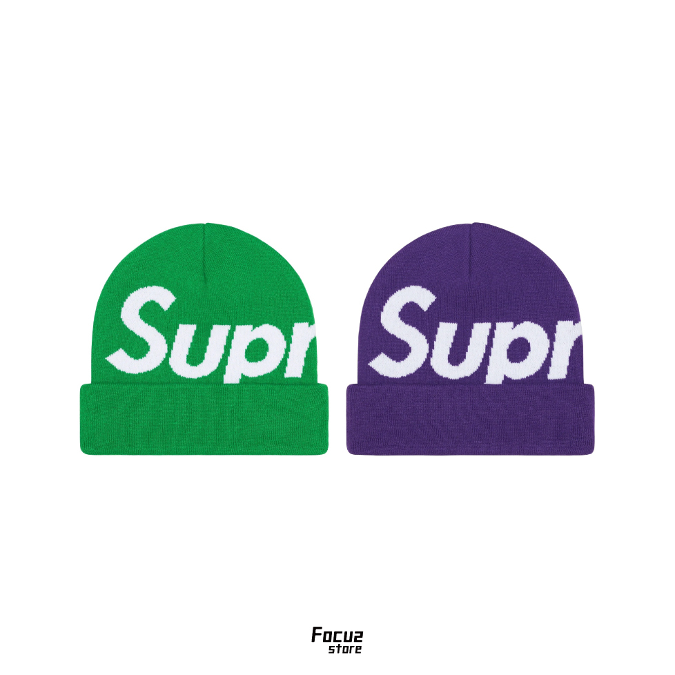 【Focus Store】現貨秒發 Supreme FW23 Week11 Big Logo Beanie 紫 綠 兩色 毛帽