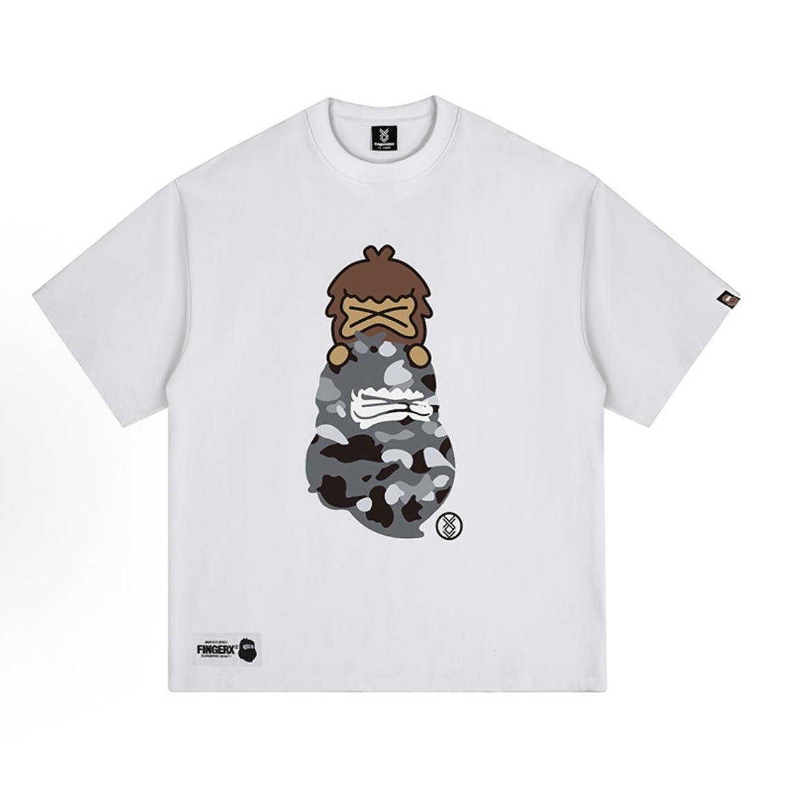 Fingercroxx FGXX  BAPE A BATHING APE CLOT  猿人頭 綠迷彩 短T TEE 短袖