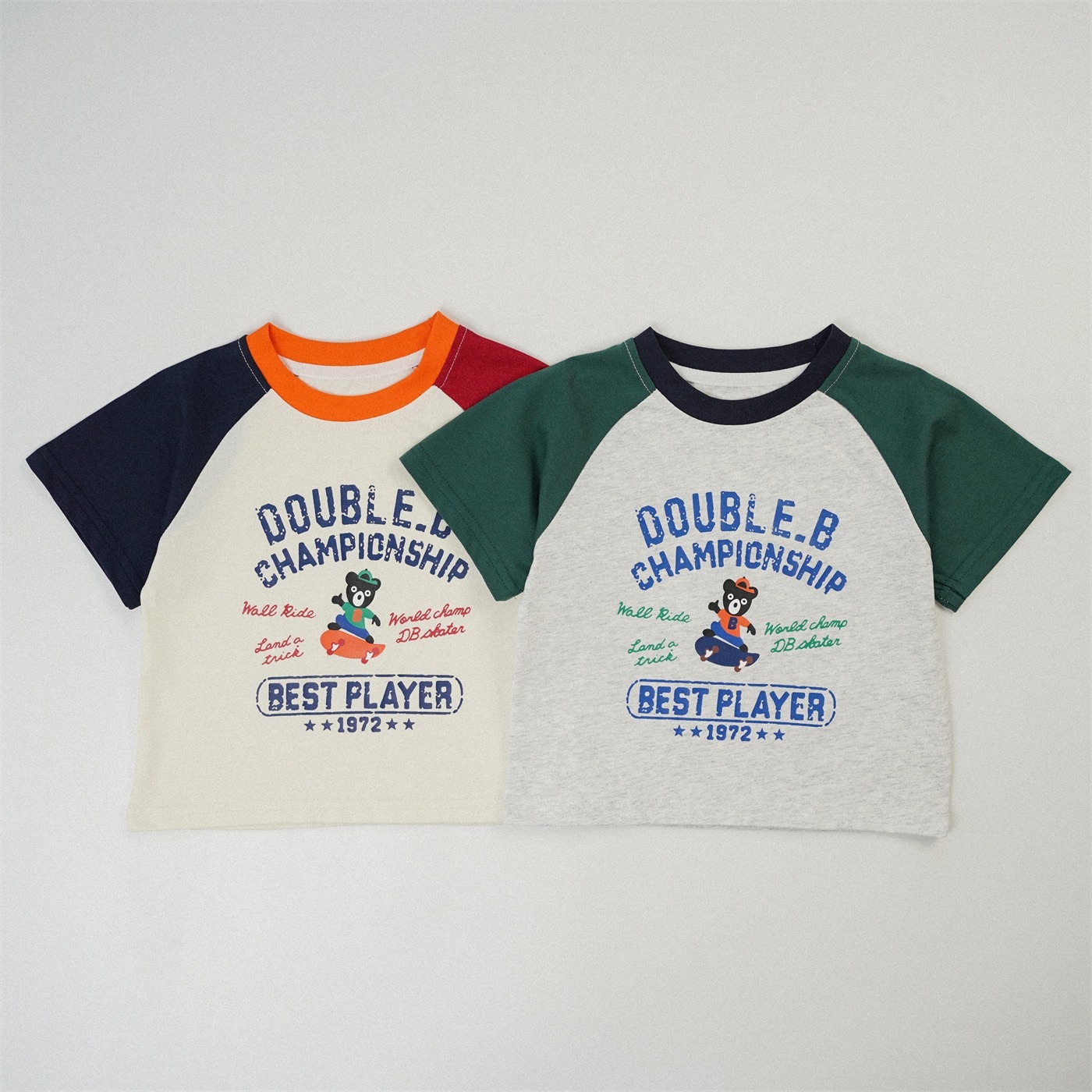 兩色滑板熊上衣