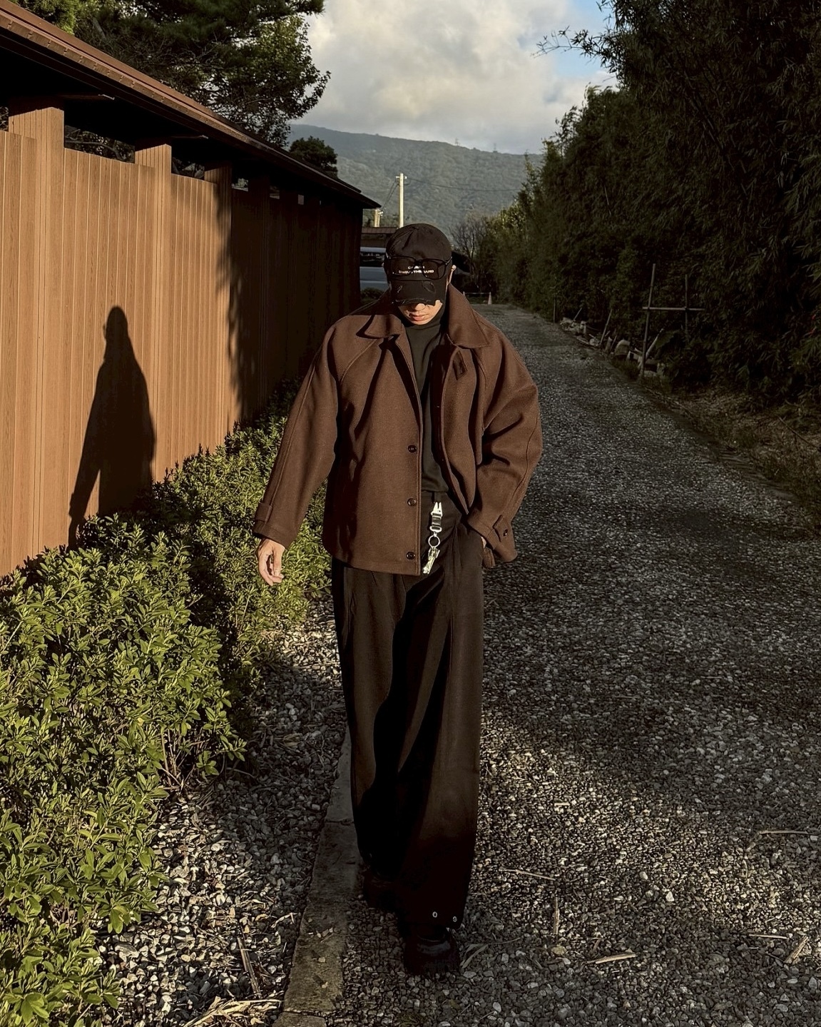 2色 質感 毛呢 排扣 翻領 外套