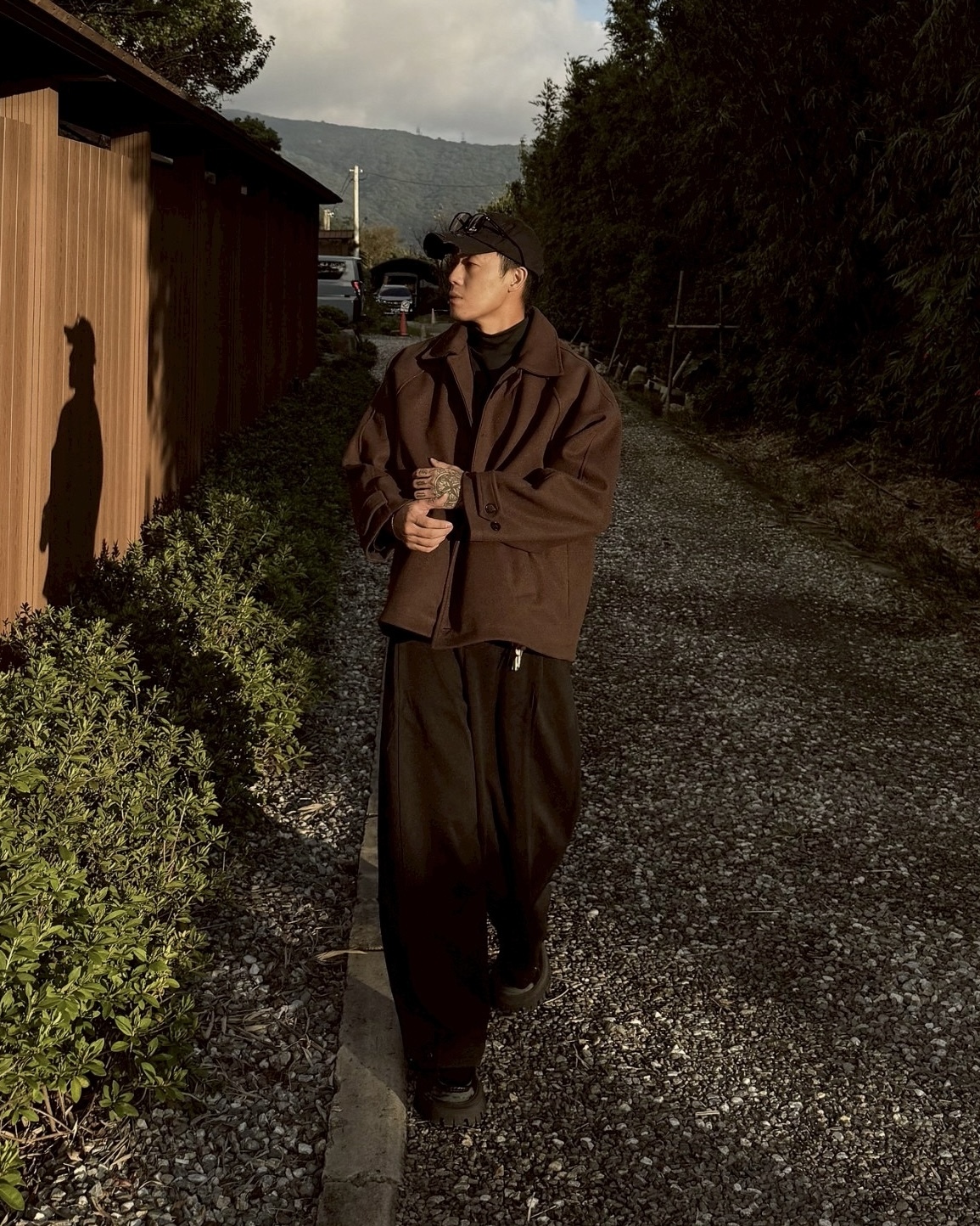 2色 質感 毛呢 排扣 翻領 外套