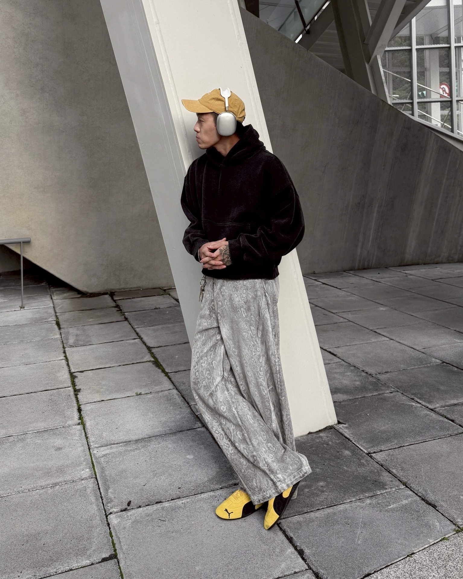 重磅 水洗 街頭 豹紋褲 休閒 長褲