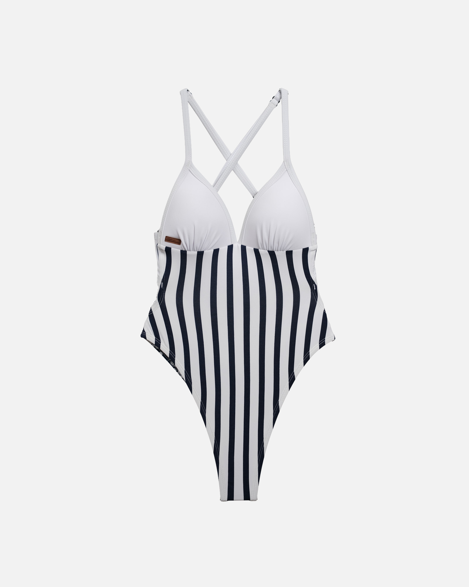 【白x海軍條紋xF32小莫】UPVEW 三角美胸海鷗丁拼色連身泳裝