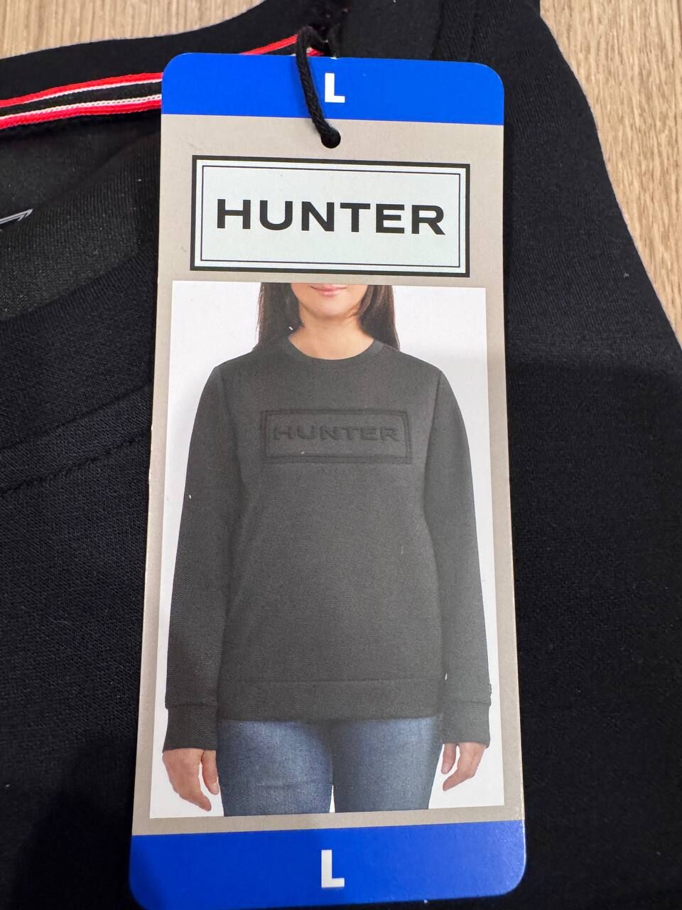 [USW] HUNTER BLACK WOMEN'S CREW NECK SWEATER, 1905776-BLACK (UZZ675)