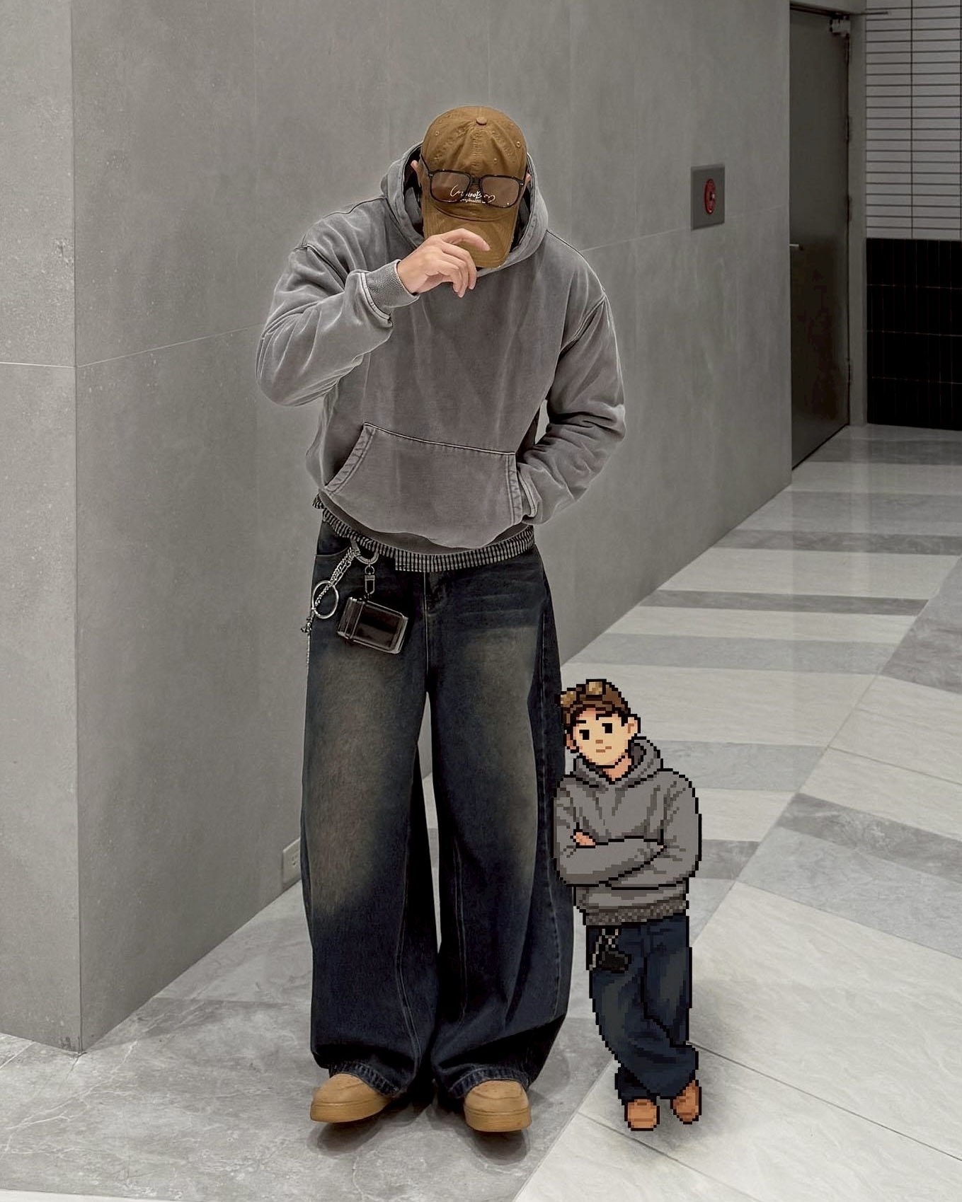 BOXY 重磅 刷毛 水洗 寬短 連帽 長袖 帽T