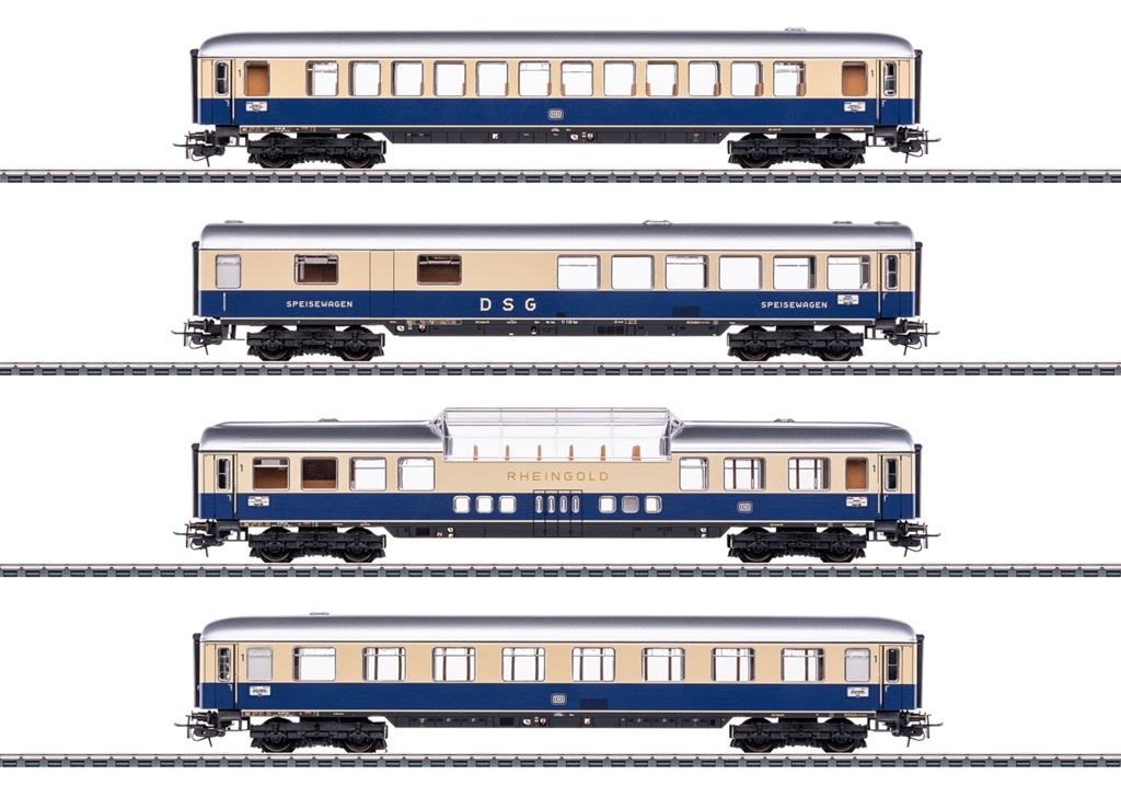 預購優惠 Marklin 40852 HO規 TEE Rheingold "Tin-Plate" Car Set 金萊茵 鐵皮車廂.4輛