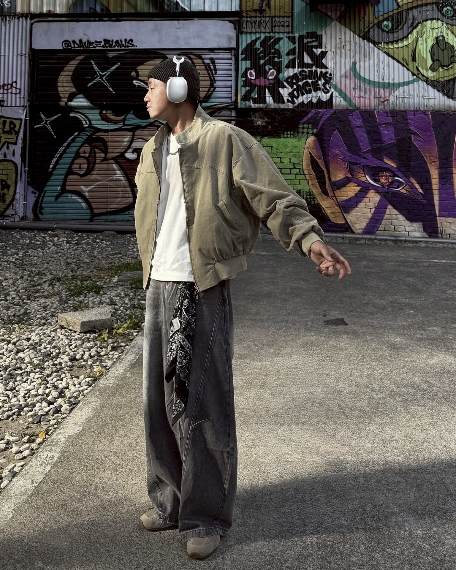 3色 立領 BOXY 寬短 水洗 外套