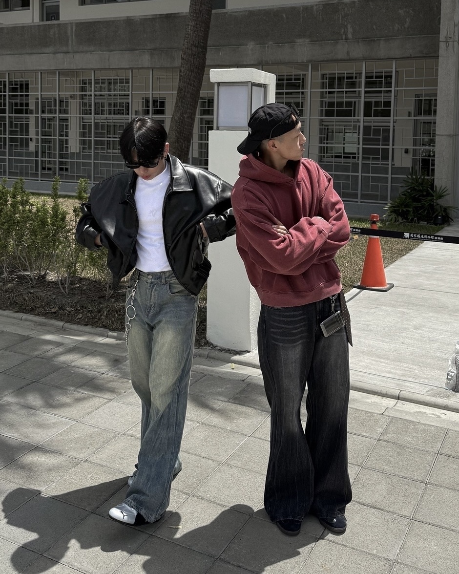 街頭 石灰 水洗 喇叭 牛仔 長褲 喇叭褲 牛仔褲