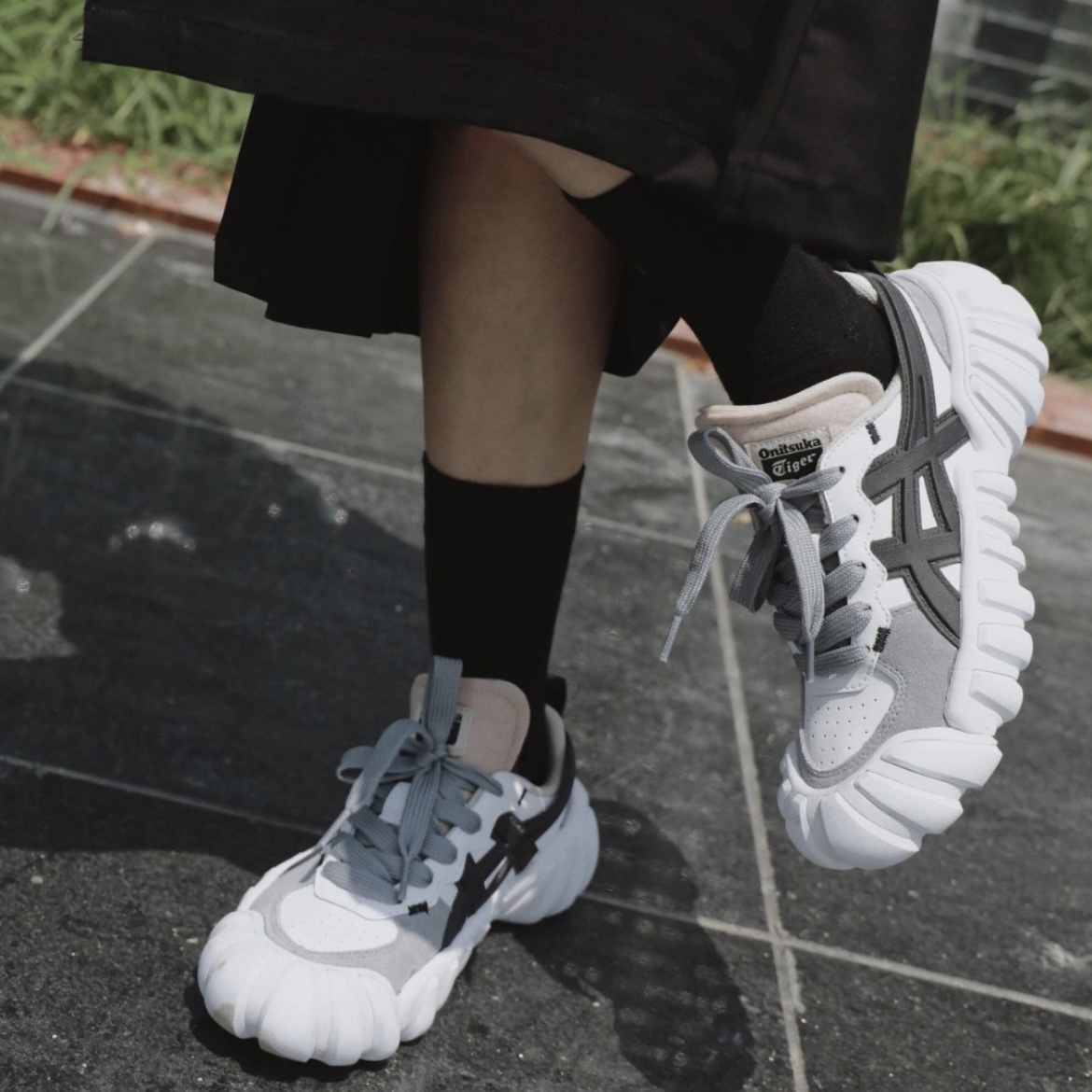 ONITSUKA TIGER DENTIGER LS 灰白 白底深灰 鬼塚虎 休閒鞋 男女同款 1183B421-100