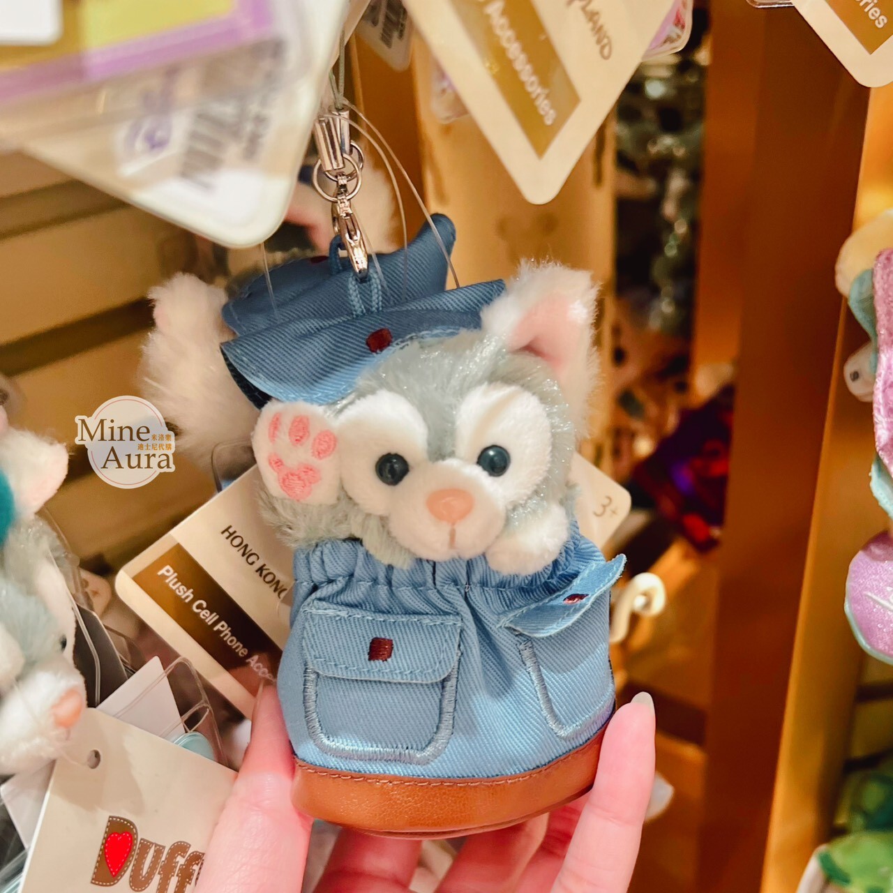 D&F捉迷藏系列 傑拉托尼 畫家貓 Gelatoni 手機 吊飾-香港迪士尼樂園