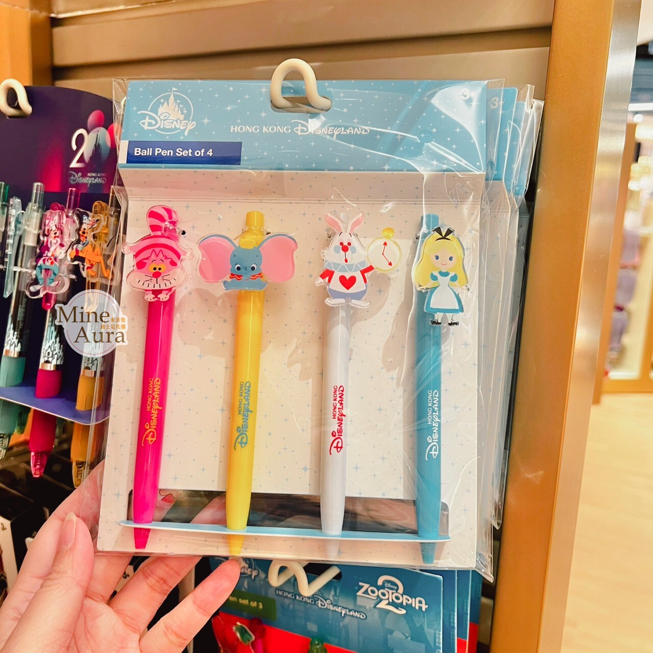 小飛象 Dumbo 愛麗絲夢遊仙境 Alice in Wonderland 造型 圓珠筆 4入組 -香港迪士尼樂園