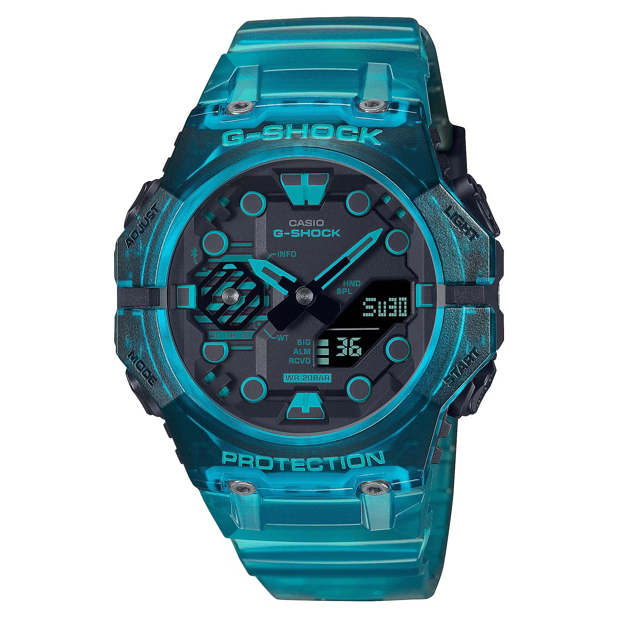 【CASIO 卡西歐】 G-SHOCK 未來的科幻世界 多功能耐衝擊數位雙顯 雙顯手錶 GA-B001G-2A