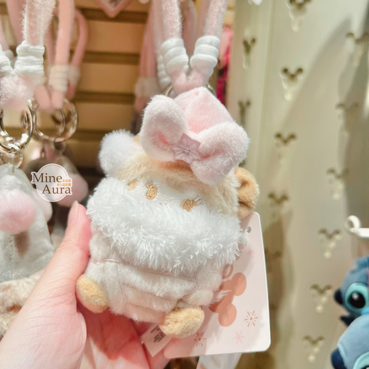 聖誕節系列 聖誕精靈 米妮 Minnie 絨毛 聖誕造型 絨毛 鑰匙圈 吊飾 -香港迪士尼樂園