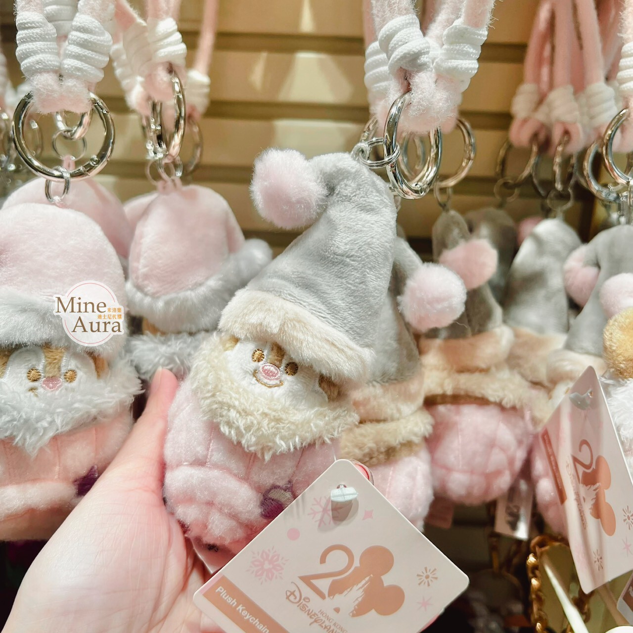 聖誕節系列 聖誕精靈 紅鼻 蒂蒂 Dale 絨毛 聖誕造型 絨毛 鑰匙圈 吊飾 奇奇蒂蒂 Chip 'n Dale -香港迪士尼樂園