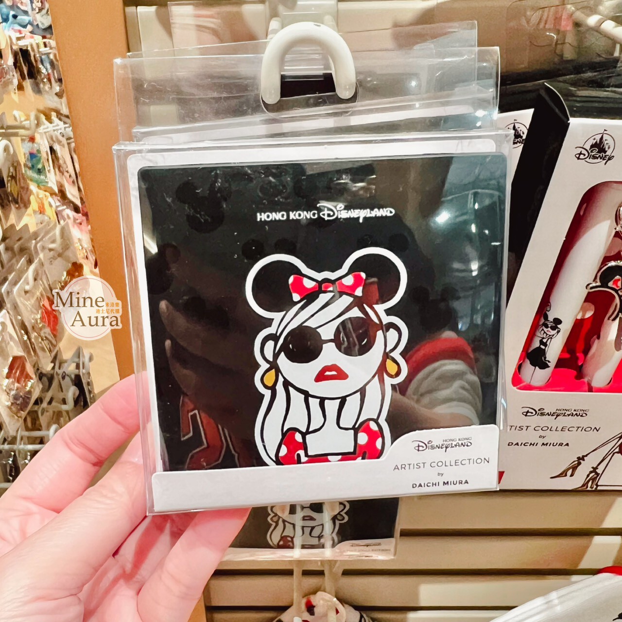 Daichi Miura 設計師系列 戴髮圈 圖案 隨身鏡 化妝鏡 -香港迪士尼樂園