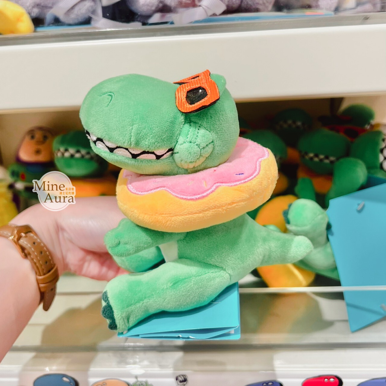抱抱龍 Rex 戴墨鏡泳圈造型 磁鐵 坐肩 絨毛 娃娃 公仔 玩具總動員 Toy Story -香港迪士尼樂園