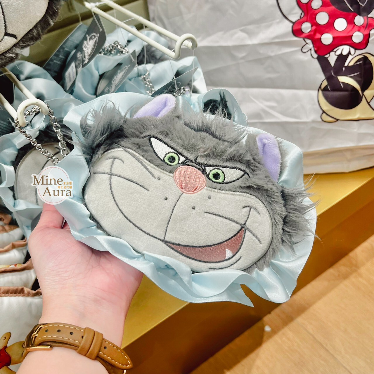 (限時特價) 路西法 魯斯佛 Lucife 壞貓咪 大頭歪嘴笑絨毛造型 零錢包 收納包 鑰匙圈 吊飾 -香港迪士尼樂園