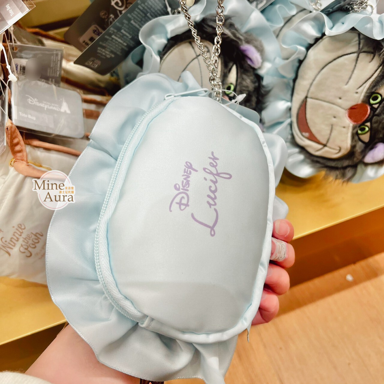 (限時特價) 路西法 魯斯佛 Lucife 壞貓咪 大頭歪嘴笑絨毛造型 零錢包 收納包 鑰匙圈 吊飾 -香港迪士尼樂園